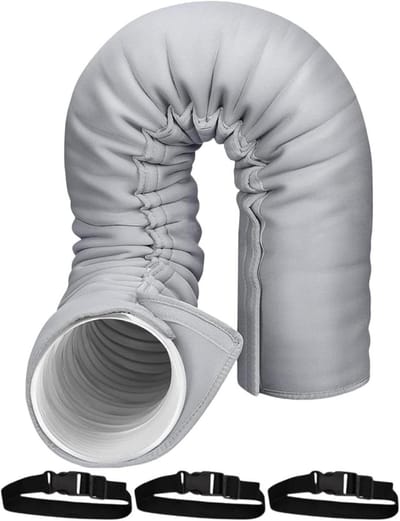 Airco slang isolatiehoes - Isolerende omhulling - Efficiënt koelen - 3-laags flexibele isolatie - 150 x 53 cm - Zwart