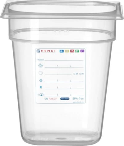 HENDI Gastronorm bak – luchtdicht – transparant – 3,4L – 176x162x200 mm