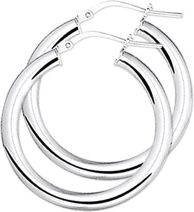 The Jewelry Collection Oorringen Ronde Buis - Zilver