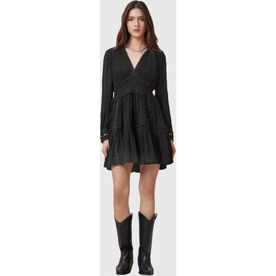 AllSaints Xanthe Ls Mini Dress Black Taglia: 10 | Abiti Mini Outlet | Donna | Nero