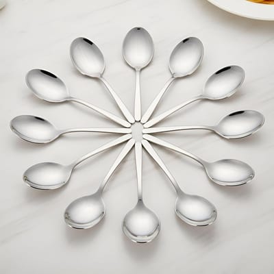 6 stuks roestvrijstalen dinerlepels 16 cm - spiegelglanzend, food grade zilverwerk