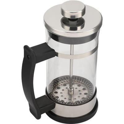 Cafetière en Verre Acier Inoxydable Presse Française Cafetière à Filtre Théière Ménagère noir