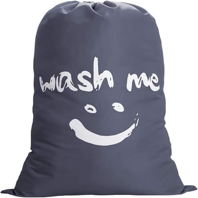 QTTVBTNA – 1 stuk Waszak voor Reizen – Grote Opvouwbare Waszak – Stoffen Wasgoed Opbergzak voor Vuile Was, Reizen, Wasruimte en Slaapkamer – 120L – 61x92 cm – Grijs