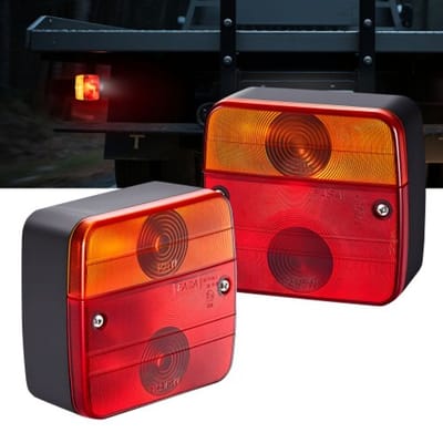 VEVOR Trailerverlichting 2-pack met 4 standen (remlicht/richtingaanwijzer/achterlicht/kentekenplaatverlichting), waterdichte en stofdichte trailerverlichtingsset voor vrachtwagens, boten en campers