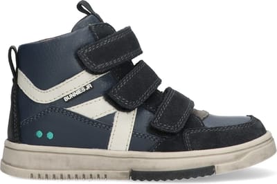 BunniesJR 224833-420 Jongens Hoge Sneakers - Blauw - Leer - Klittenband