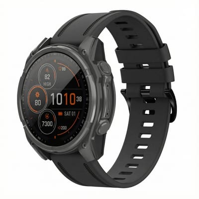 imoshion Line Siliconenbandje - Geschikt voor Garmin 20 mm aansluiting - Zwart