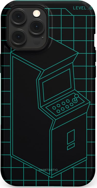 Casetastic Hoesje Geschikt voor Apple iPhone 12 Pro Max Magsafe - Stijlvolle Beschermende Duo-layer Case - Retro joystick