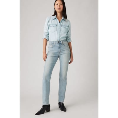 Levi's 724™ High Rise Straight Jeans Maat: W27L30 | Straight Broeken Outlet | Dames | Blauw