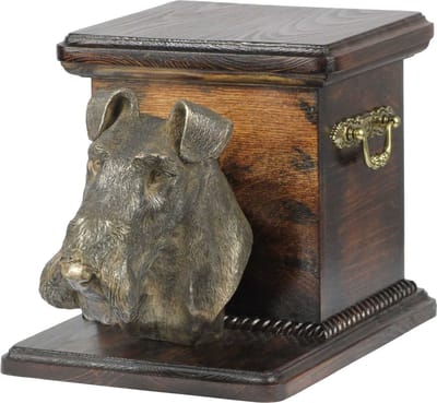 Elegante urn hond voor hondenas met beeldje van Fox Terrier