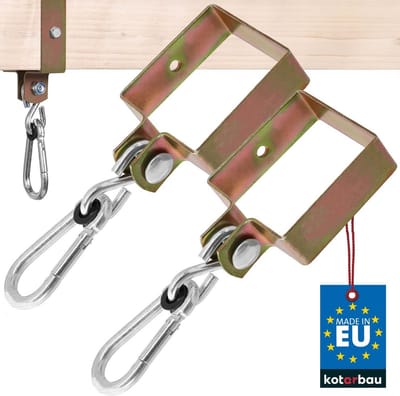 Set van 2 Schommelhaken 90 x 90 mm Carabiner Haken voor Schommels
