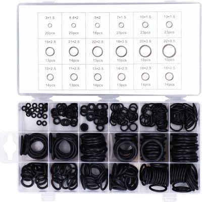 279 Stuks Loodgieterswerk O-ring Afdichtingen Kit Rubber Slijtvast O-ringen Assortimentsset voor Auto's gray