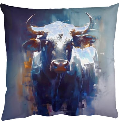Sierkussens - Kussentjes Woonkamer - 50x50 cm - Stier - Zwart - Abstract - Horens