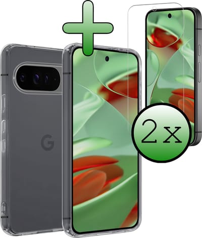 Hoesje Met 2x Screenprotector - Geschikt voor Google Pixel 10 Pro - Sterk & Shockproof - Back Cover - Siliconen Case - Telefoon Hoes - Transparant