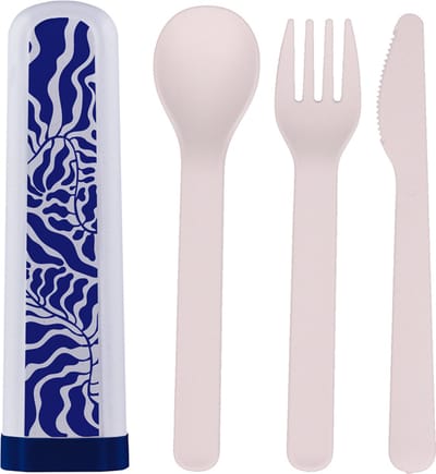 BioLoco PLA bestekset blue leaves - 16cm