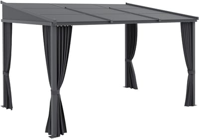 Outsunny Pergola Aluminium, Metall, Polyester, PC Dunkelgrau