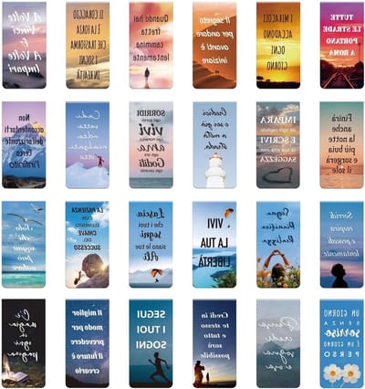 Allecta - Magnetische boekenleggers set met motiverende zinnen - Italiaanse bladwijzers - cadeau voor kerst, verjaardag, afstuderen