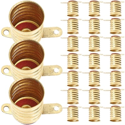25 Stuks E10 Schroeven Lampenhouder met Elektrische Testaccessoires - Miniatuur Lamp Socket voor 12 Volt Gloeilampen, Volledig Bronzen Basis, Retro Design