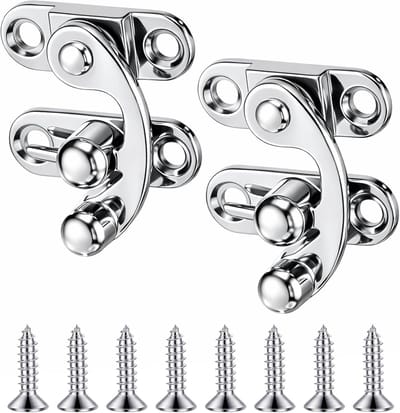 Quick Release 2pcs Antique Vintage Silver Lock Clasp Small Lock Hook Swing Arm Right Padlock Hooks with Screws for - ShopVlot