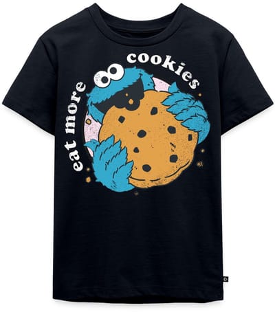 Sesamstraat Koekiemonster Eet Meer Koekjes Premium T Shirt Kinderen