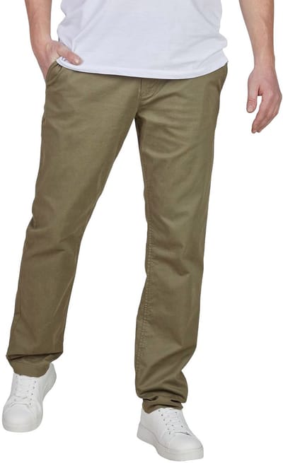 Tom Tailor Heren Chino Broek TT Chino SMU regular/straight Olijf Volwassenen Chino broek / Stofbroek
