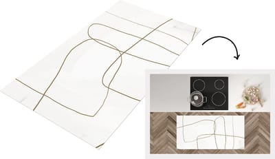 Keukenloper - Loper keuken - Abstract - Bruin - Lijn - 120x60 cm - Keukenloper vinyl