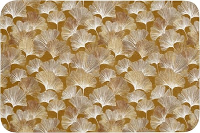 Badmat 90x60 cm - Antislip - Ginkgo - Bladeren - Goud - Badmatten voor badkamer - Badkamermat - Douchemat - Badkamer mat