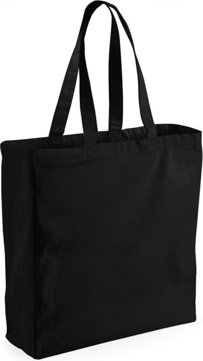 Westford Mill Canvas Classic Shopper WM108 - Black - 39 x 42 x 13 cm