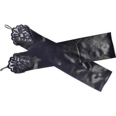 Vingerloze Kant Party Handschoenen Kostuum Accessoires Stretch Opera Zwart Dames Lange Handschoenen One Size black