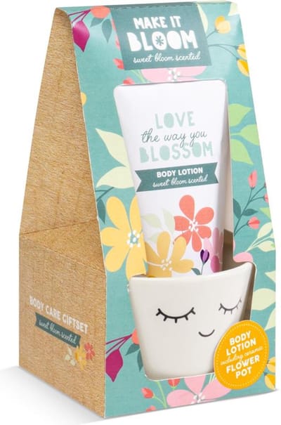 Make it Bloom - Badgeschenkset - Bodylotion met bloempot - Sweet bloom scented
