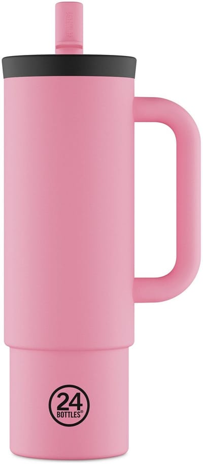 24Bottles Straw Drinkbeker 800 ml Capaciteit - flamingo