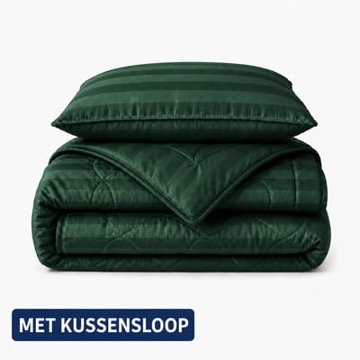 Dekbed Zonder Overtrek 140x200 cm - Groen - Hotel Velvet – Met Kussensloop - Wasbaar - Hoesloos Dekbed
