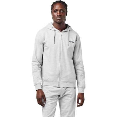 Aquascutum Herenhoodie met lange rits en getailleerd model (Grijze Melange)
