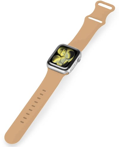 Horloge Bandje Geschikt voor Apple Watch 1, 2, 3, 4, 5, 6, 7, 8, 9, 10, 11, SE - 42/44/45/46 mm Bandje Siliconen Polsband - Siliconen Bandje Smartwatch - Walnoot