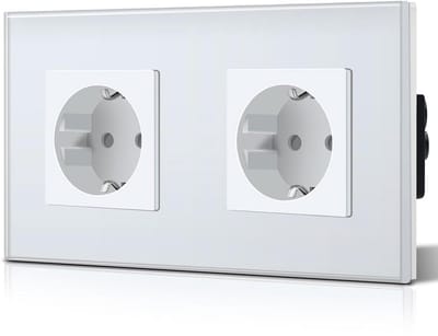 Dubbele Stopcontact Hoogwaardige Inbouwframe Alpine Wit