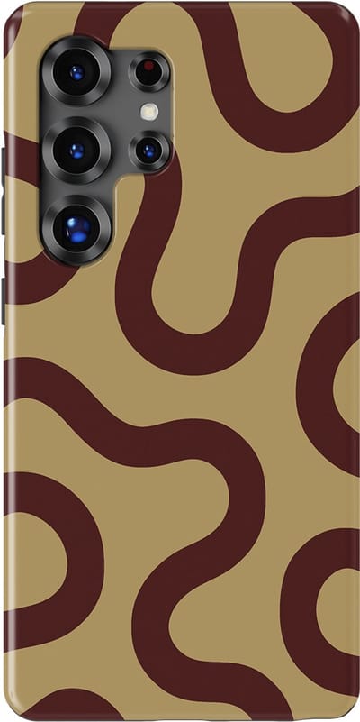DripCase Motion Flow Tough Hoesje Samsung Galaxy S25 Ultra | Backcover met Mag | Trendy Design | Valbescherming | Cocoa Curve