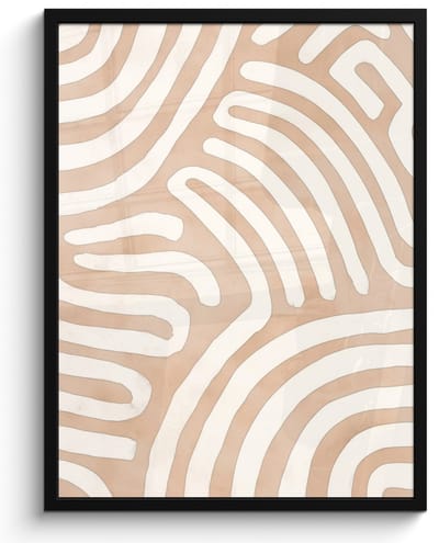 Poster in lijst - Fotolijst 50x70 cm - Posters - Beige - Aardspatroon - Posterlijst zwart - Decoratie - Wanddecoratie woonkamer - Muurdecoratie slaapkamer