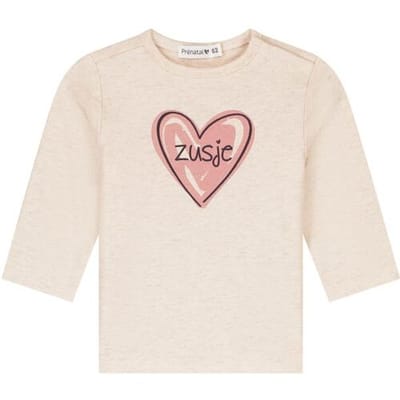 Prénatal baby shirt zusje Light Brown Melange 56 dames