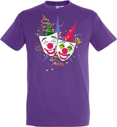 T-shirt Carnaval Masker | Carnaval | Carnavalskleding Dames Heren | Paars | maat XS