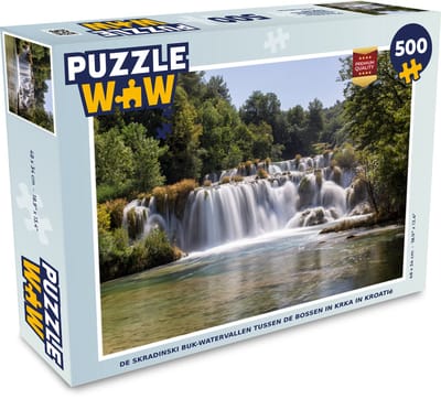 Puzzel De Skradinski Buk-watervallen tussen de bossen in Krka in Kroatië - Legpuzzel - Puzzel 500 stukjes