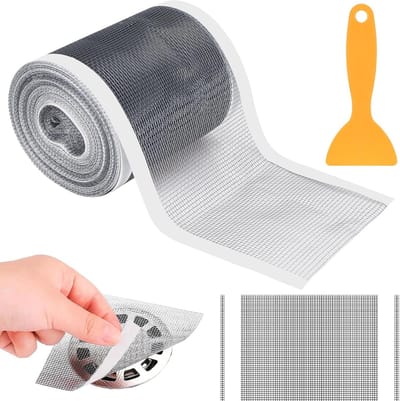 Disposable Drain Hair Catcher 70mm x 10m, Drain Strainer Hair Strainer Shower Self Adhesive Shower Drain Mesh Sticker - ShopVlot
