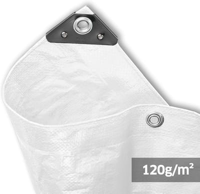 Afdekzeil - Beschermend zeil - Tuin en klussen - UV-bestendig gecoat - 4 x 6 meter - Wit
