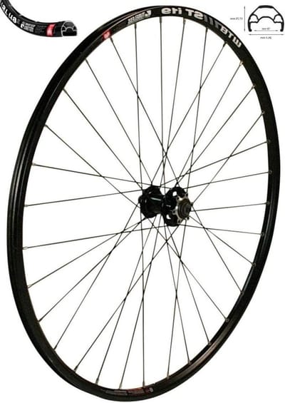 Voorwiel Fiets - 29 inch Wiel - Schijfremmen Monteren - Holle Velg - 622-19 - Zwart