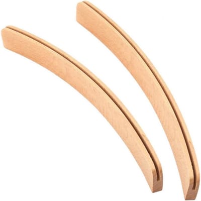 Houten Kaartenhouder - Gebogen Design - houten kaartorganizer - speelkaarthouder - handsfree kaarthouder - geschikt voor canasta, pokerparty, bridge - spelhouder voor kinderen, volwassenen, senioren - 2 stuks