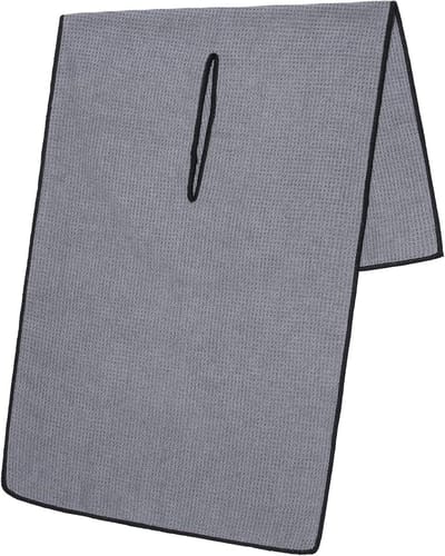 Pro Tour Caddy Handdoek - Golf Handdoek - Golfclub Reinigen - Wafeltextuur Microvezel - 17" x 40" - Donkergrijs