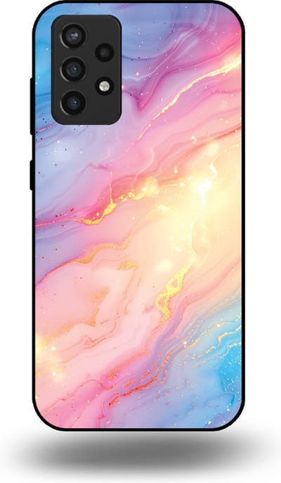 Smartphonica Telefoonhoesje Geschikt voor Samsung Galaxy A72 met Regenboog Glitter Marmer Opdruk - TPU Backcover Case Rainbow Glitter Marble Design geschikt voor Samsung Galaxy A72