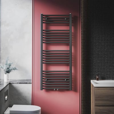 Badkamerradiator 1200 x 500 mm - Handdoekverwarmer Antraciet Verticaal Design