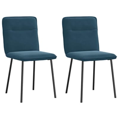 vidaXL - Eetkamerstoelen - 2 - st - fluweel - blauw