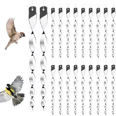 Famanu – Reflecterende vogelverschrikkers - 30 cm - windspiraal - vogelafweer - balkondecoratie - duivenafweer voor beschermtuinen - binnenplaatsen - verdrijf de duiven en spechten die daar aanwezig