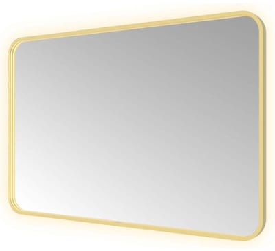 Hotbath &More SSQ128 Soft Square spiegel 120x80cm met verlichting, spiegelverwarming, kleurwissel, dimbaar en afstandsbediening geborsteld messing PVD