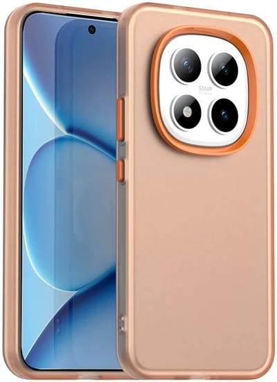 Hoesje geschikt voor Xiaomi Redmi Note 15 Pro 5G - Phonesta HardFrost Semi-Transparante Back Cover - Mat Oranje